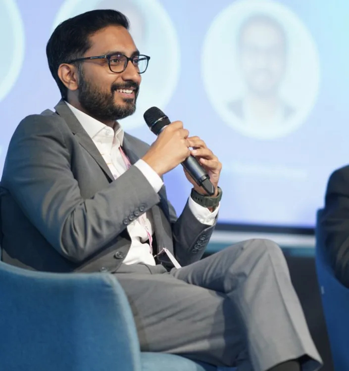Richard Roy Mendonce speaking at the Dental Growth Summit 2025 in Hyderabad