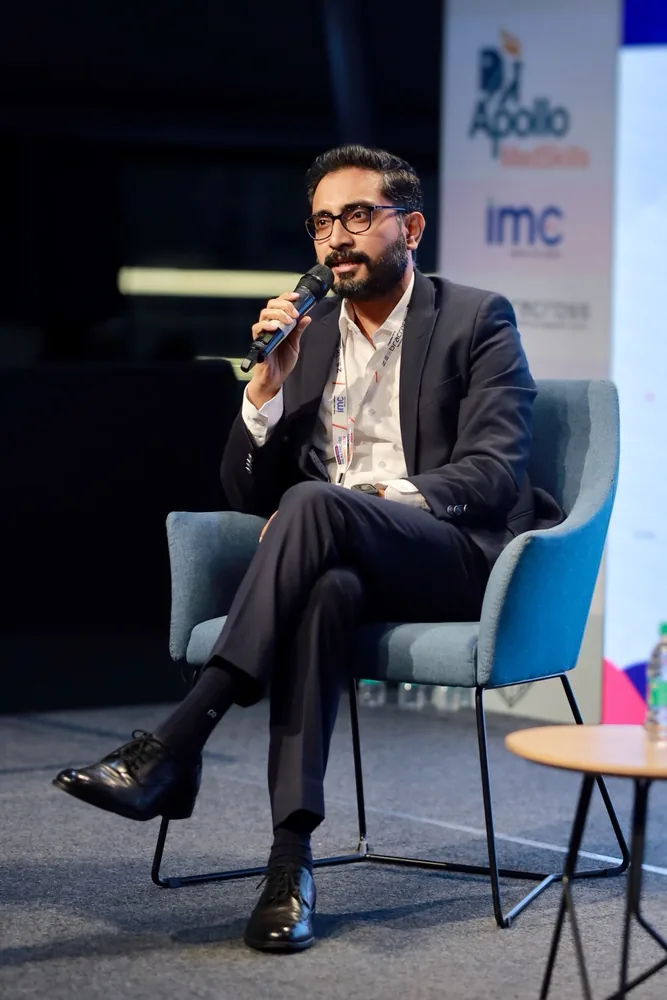 Richard Roy Mendonce on a panel at the 4th Edition Healthcare Summit 2024 in Hyderabad